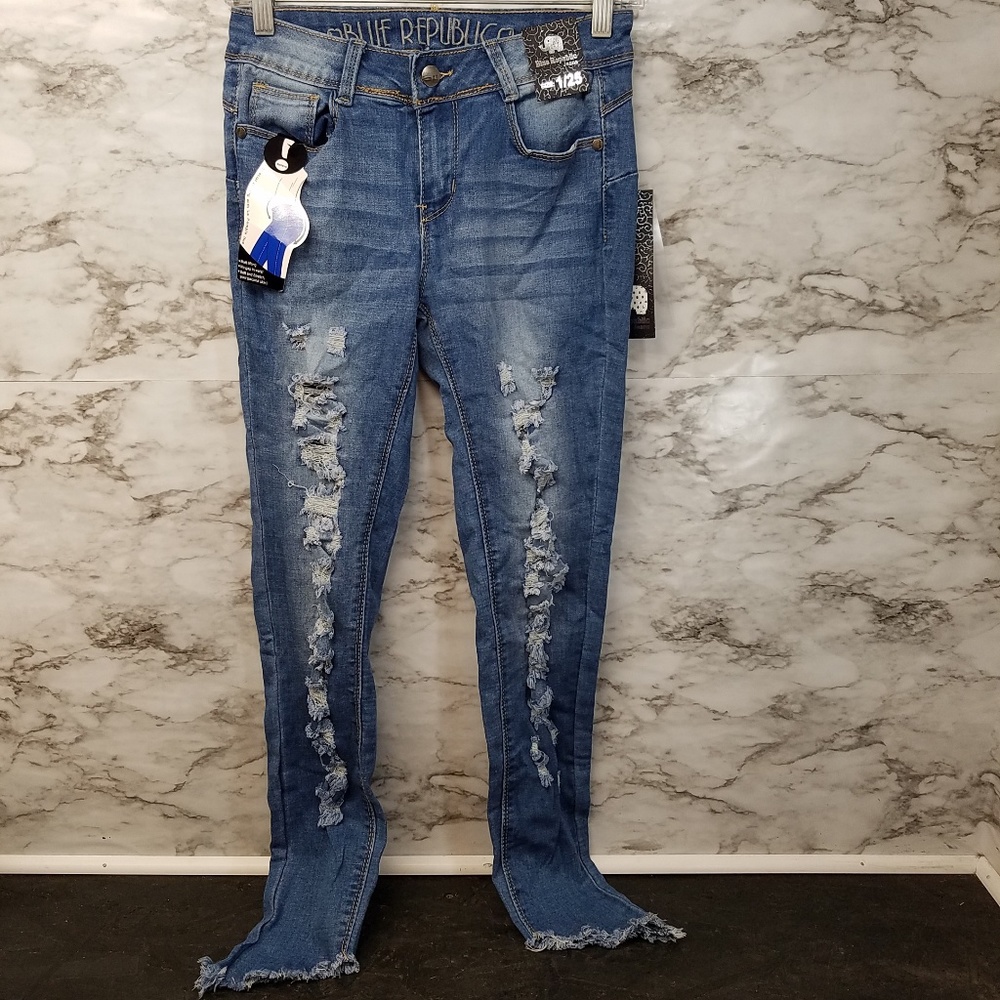 Blue Republic Distressed Skinny Jeans Sz 1/25
